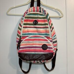 Roxy Y2K Boho Colorful Striped Small Backpack